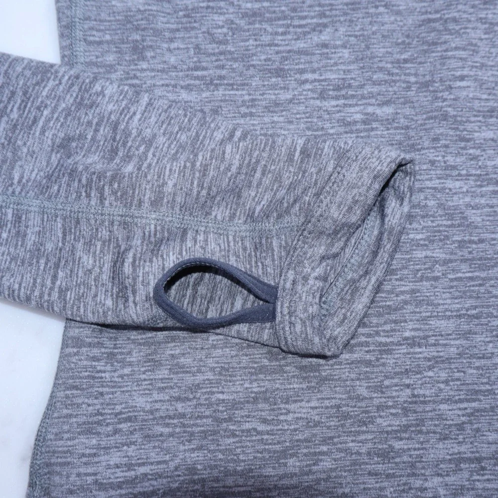 Nike Dri-FIT Harvard Heathered Grey‎ Half Zip Pullover Womens Small Thumbholes